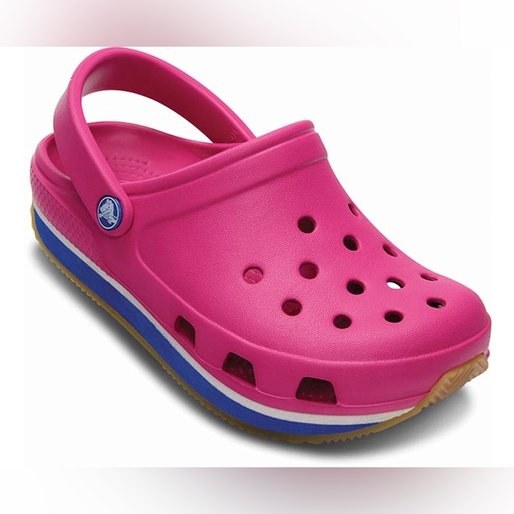 Crocs Kids' Retro Clog - Fuchsia/Sea Blue | J3 = 8 1/2 inches